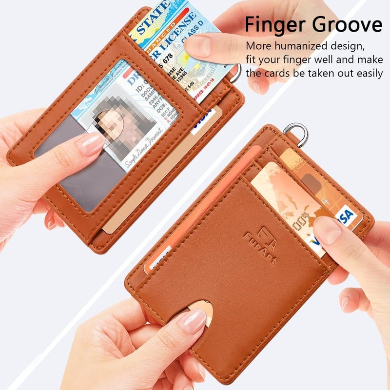 FurArt محفظة نحيفة وعصرية، محافظ جيب أمامي، حجب RFID، حامل بطاقات ائتمان للرجال - Image 3